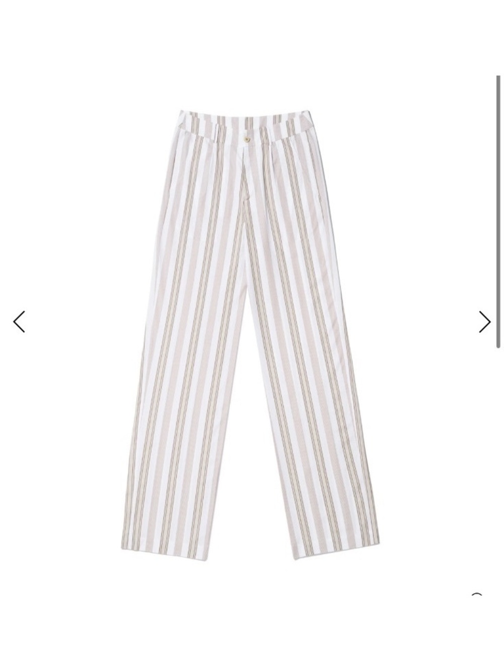 NWT KULE 100% Cotton Grable Striped wide leg pants White/Khaki/Brown sz 4